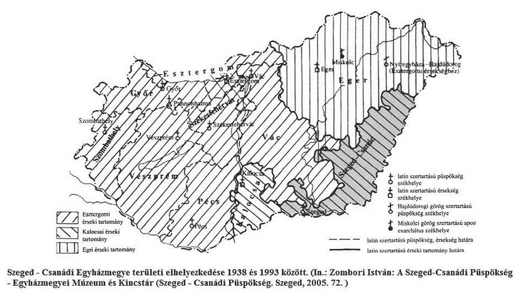 Iskolakultúra 2015/12 Képmelléklet: A Szeged-Csanádi Egyházmegye területe 1945 1956 között (forrás: Zombori, 2005, 72. o.) Jegyzetek 1 Ld. Magyarország a XX. században/magyar népesség, 2015. 07.