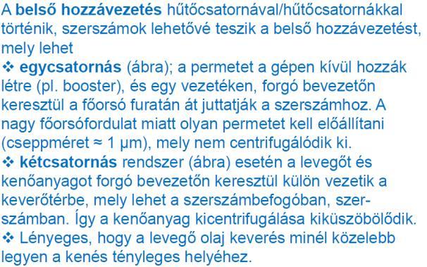 ml/h) a hagyományos elárasztásos hűtéshez képest