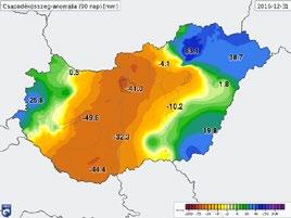 A havi minimum hőmérséklet többnyire -5 Celsius fok körül szóródott, csak néhol volt -8, -10 fokos hideg a hónap legvégén.