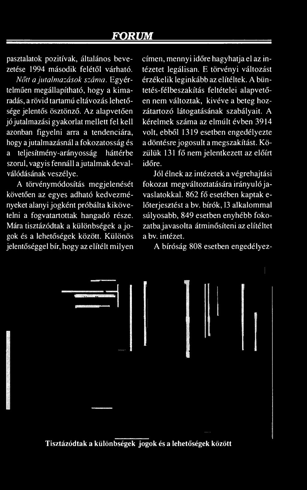 A törvénymódosítás megjelenését követően az egyes adható kedvezményeket alanyi jogként próbálta kikövetelni a fogvatartottak hangadó része.