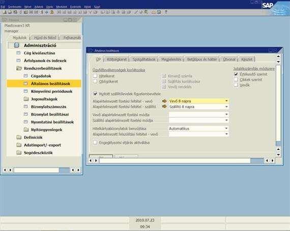 AZ SAP Business One rendszer felépítése, alapbeálításai 47. ábra.
