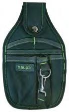 Polyester erősítésű táskák HAUPA ToolPouch 7 zseb szerszámai elhelyezéséhez, kalapácstartó hurokkal és Szalagos tartóval a könnyebb övre szerelhetőség miatt.
