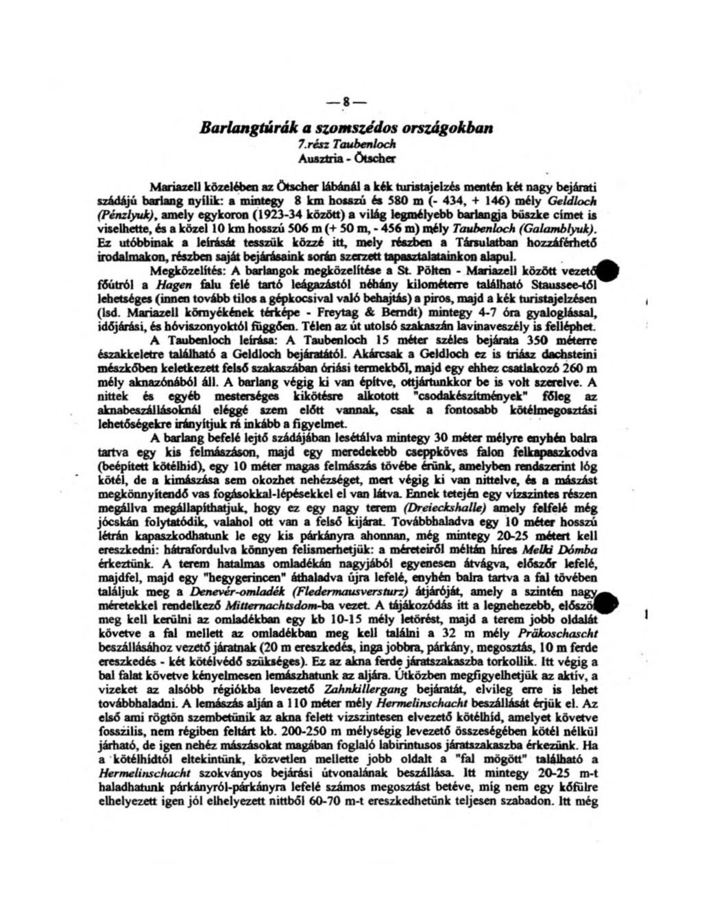 8 Barlangtúrák a szom szédos országokban 7.