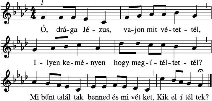 198 - Ó, drága Jézus J. Crüger 1598-1662 5. Ó, mérhetetlen szeretet csodája! Az vitt a kínok, fájdalmak útjára! Én múló földi örömökben éltem, S véred hullt értem. 6.