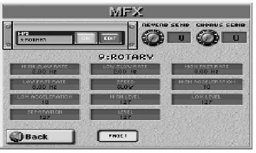 E-80 Munkaállomás A mixer funkciók és effektek használata Nyomja meg az [EXIT] gombot, hogy visszatérjen a f oldalra.