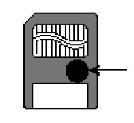 A floppy lemezek rendelkeznek egy irás védelem füllel, amely a lemezen tárolt adatok véletlenszer törlését akadályozza meg.