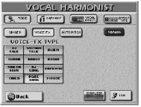 Roland E-80 Munkaállomás A Vocal Harmonist jelek összekeverése A lehet ségek: Thru Nincs változás a hangzásban (a processzor kikpcsolásával megegyez hatás).