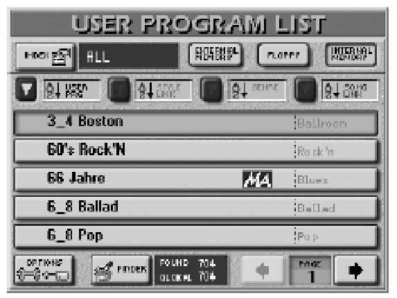 (1) Nyomja meg a [MENU] gombot. User Program Finder információk editálása A User Program Finder funkció segítségével, gyorsan megtalálhatja a szükséges user programot egy adott szituációban.