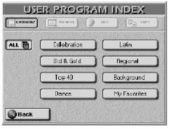 Editálás Ez a funkció lehetõvé teszi, hogy kijelölje a kívánt User programot a kiválasztott Index-re (vagy megszûntesse a meglévõ User program kijelölést). A (4).
