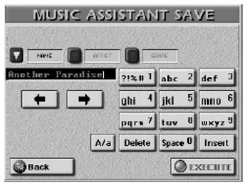 Ez a funkció lehet vé teszi, hogy megváltoztassa vagy megadja a NAME, ARTIST vagy GENRE információkat a kiválasztott Music Assistant regisztrációra.