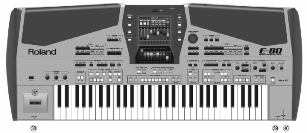 Roland E-80 Munkaállomás El lap 37 BENDER/MODULATION kar Hogyha a kart el re tolja modulációs hatást adhat a a billenty zet part hangokhoz, melyeket éppen megszólaltat.