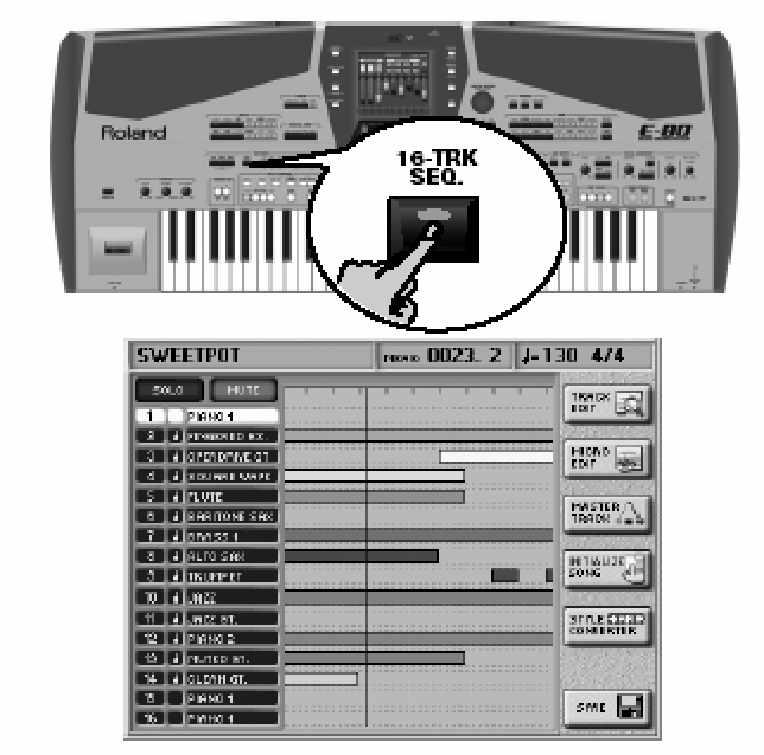 14. A 16-sávos sequencer használata Az E-80 tartalmaz egy kiváló sequencer-t, amely számos editálás m velet elvégzését lehet vé teszi Továbbá gyorsan észre fogja venni, hogy amilyen kiváló a