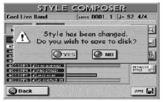 E-80 Munkaállomás Stílusok programozása (Style Composer) Stílusok azonnali felvétele (2) Nyomja meg az [STYLE COMPOSER] mez t.
