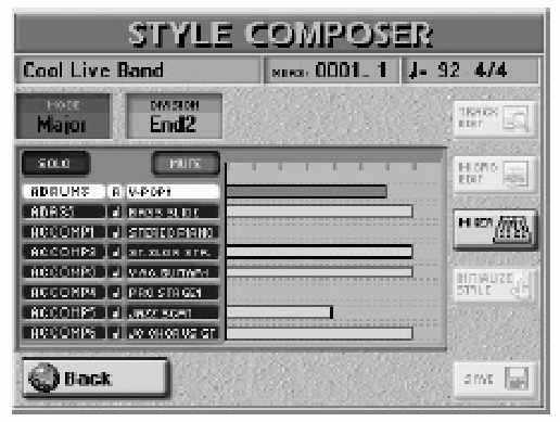 E-80 Munkaállomás Stílusok programozása (Style Composer) Még egy dolgot szükséges beállítani: (19) Határozza meg a felvétel kezdete el tt megszólaló beszámolás hosszúságát.