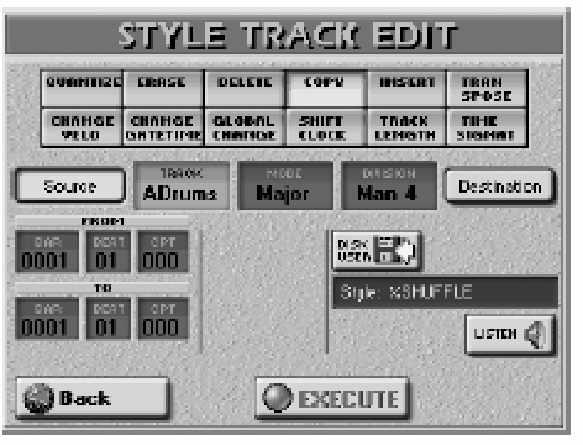 Roland E-80 Munkaállomás Style Track Edit funkciók DATA TYPE Lehet vé teszi az editálni kívánt adat kiválasztását: ALL: Az alábbiakban listázott összes paraméter. Megjegyzés: Csak a hangjegy üzenetek.