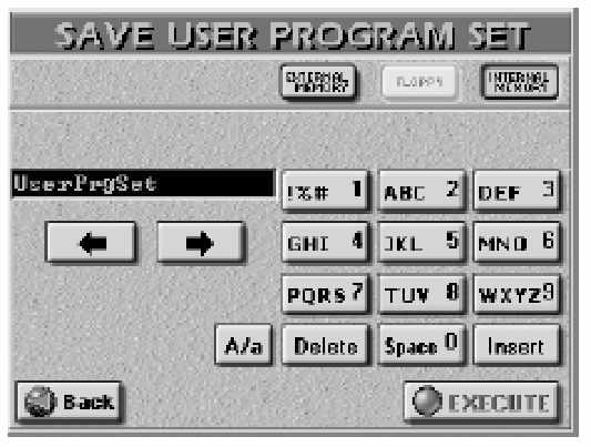 Egy User program szett tartalmazza az összes GLOBAL paramétert is (ezek listáját lásd a Parameter Reference füzetben).