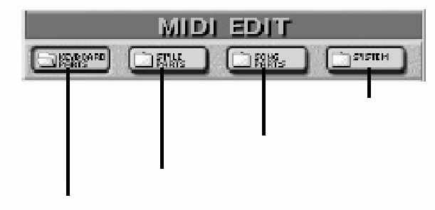 Hogyha megnyomja a [Keyboard&StyleParts] gombot a Song part-ok a továbbiakban nem fogadnak/ küldenek ki MIDI üzeneteket.