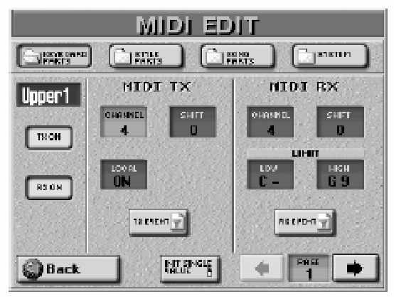 Roland E-80 Munkaállomás A MIDI paraméterek editálása A MIDI paraméterek editálása Részletesen megadjuk, hogy hol keresse az editálni kívánt Part-okat (használja a PAGE [ ][ ] mezõket a