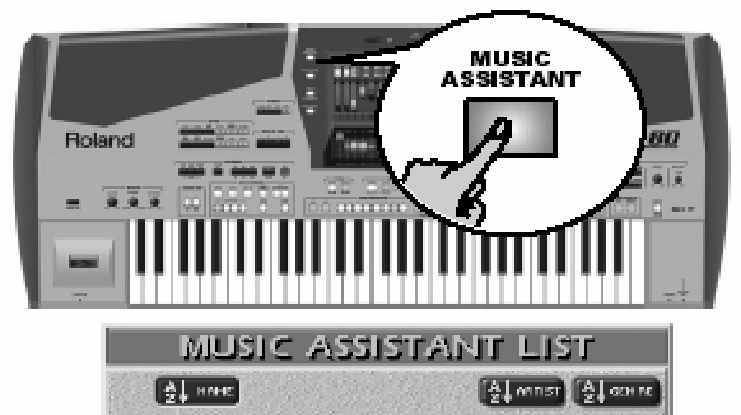 E-80 Munkaállomás Gyors kezdés A Music Assistant használata Az E-80 Music Assistant az Arranger/Style szekcióra is vonatkozik.