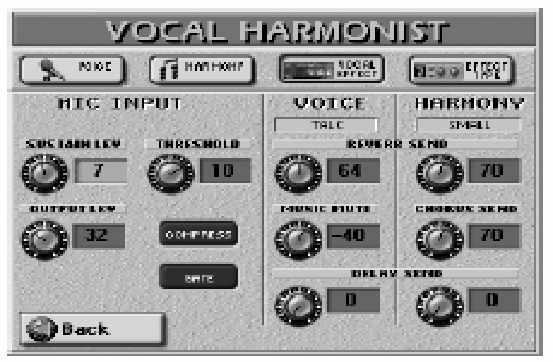 (6) Válassza ki a kívánt TRACK értéket a [DATA/ENTRY] tárcsával. A VOCODER ASSIGN szekció alap beállítása az AUTO.
