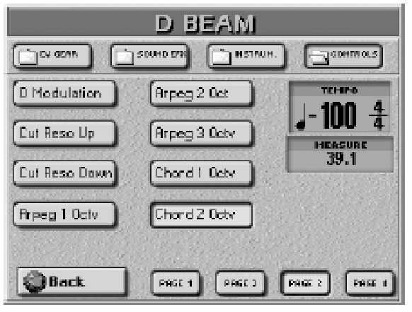 (3) Használja a [DJ GEAR], [SOUND EFX], [INSTRUM] és [CONTROLS] mez ket, hogy kiválassza a többi csoportot és a kívánt funkciót.