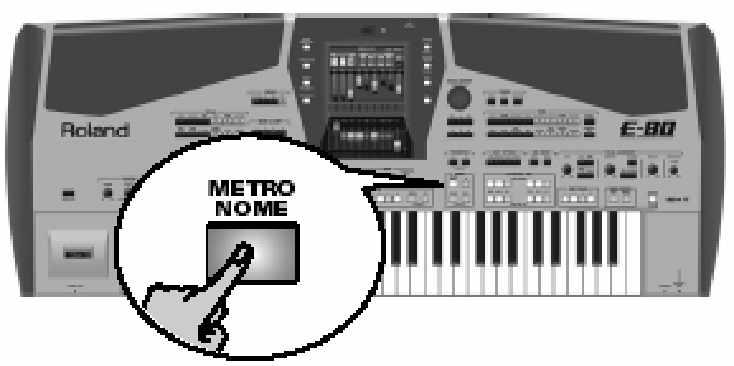 Roland E-80 Munkaállomás Metronóm Metronóm Az E-80 rendelkezik egy beépített metronómmal, ami számos szituációban használható.