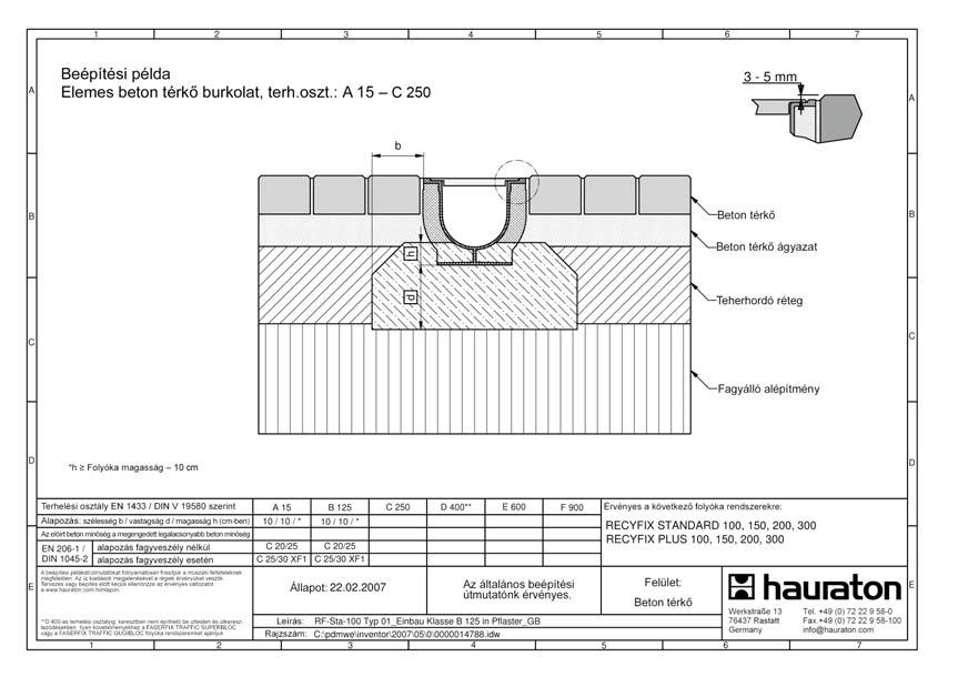 RECYFIX STANDARD BEÉPÍTÉSI PÉLDA ELEMES BETON TÉRKŐ terh.oszt.