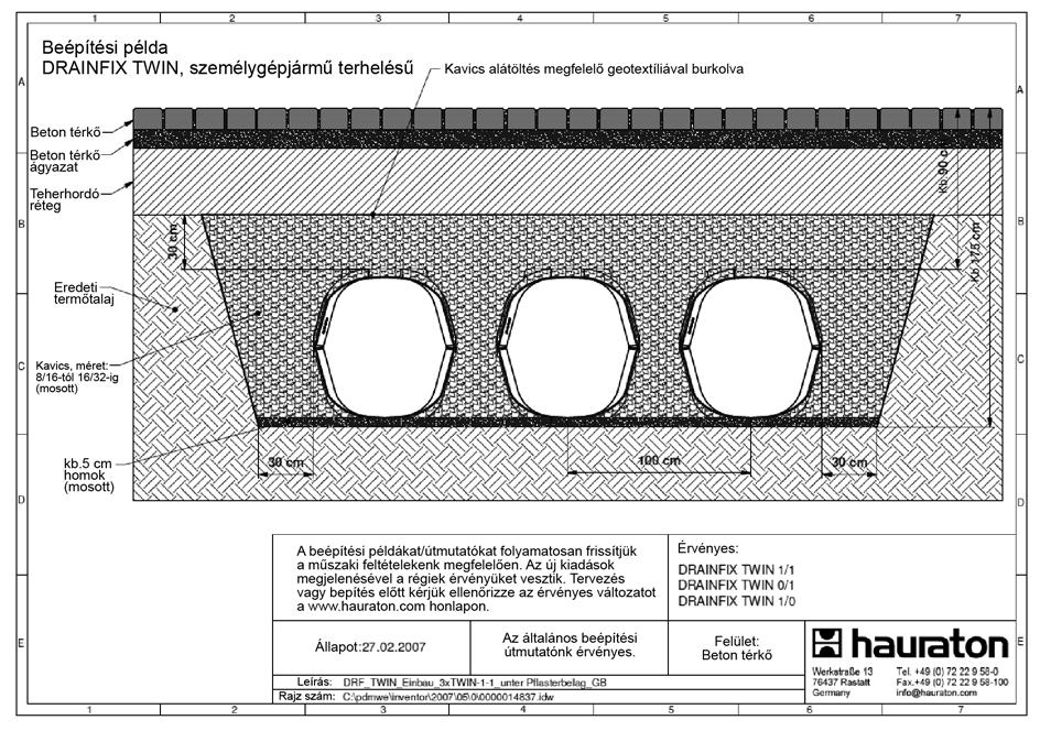 DRAINFIX TWIN DRAINFIX TWIN BEÉPÍTÉSI PÉLDA DRAINFIX TWIN, SZEMÉLYGÉPJÁRMŰ TERHELÉSŰ Beépítési útmutatóink / példáink javaslatok.