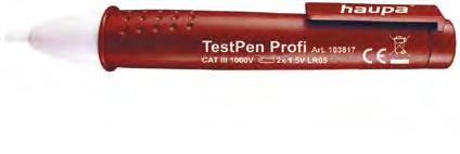 Voltage tester TestPen Profi Már 12 V tól érintés nélkül érzékeli a TestPen Profi fázisceruza a feszültség alatt lévő vezetékeket, többek között alacsony feszültségű rendszereket is.