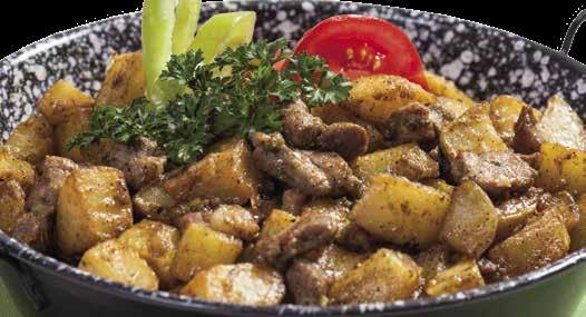 A KONYHAFŐNÖK AJÁNLATA EMPFEHLUNGEN DES KÜCHENCHEFS OUR CHEF OFFERS FOR YOU PACAL FÜSTÖLT CSÜLÖKKEL, KÍVÁNSÁG SZERINT VELŐVEL VAGY GOMBÁVAL IS, PETREZSELYMES BURGONYÁVAL A 2 100 FT Kuttel mit