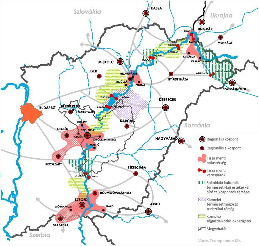 Tisza mente nagytérségi összefüggésrendszere Forrás:
