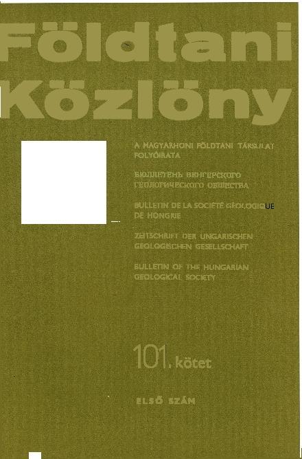 Földtani Közlöny A MAGYARHONI