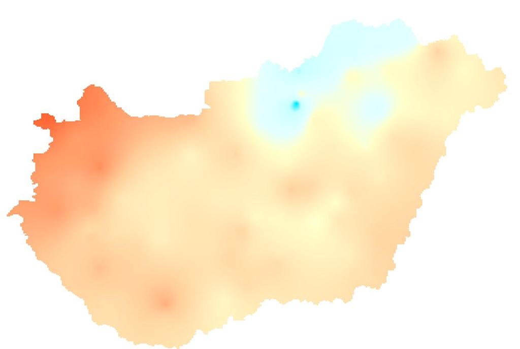 Léghőmérséklet A január havi középhőmérséklet -1,7 C (Kékestető) és 3,3 C (Sopron-Fertőrákos) között alakult, az országos területi átlagérték 0,8 C volt, ami 1,2 C-kal volt magasabb az átlagnál.