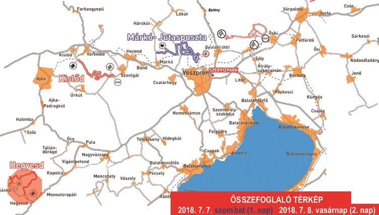 rallye Hajmáskér összefoglaló térkép 2018.