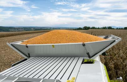 magtartályban gyűlnek össze. A megnövelt, 12 000 literes magtartályával a LEXION a befogadóképesség tekintetében is jelentős kiegészítve számos más jó tulajdonsággal.