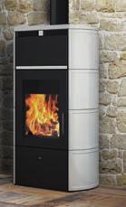VÍZTERES KÁLYHÁK FATÜZELÉSHEZ 15 nyitott tágulási tartállyal szerelés 23,6 kw pergamen kerámia 805960 FLAMMA 23,6 kw Függőleges állású sík üvegfelület, amely emeli a tűz látványát.