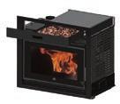 TŰZTÉRBETÉT PELLET FŰTÉSHEZ 35 Régi fatüzelésű betét kiváltása pelletfűtésűre. PELLKAMIN 8 8,1 kw Öntvény égőtér és öntvény frontál. Felső füstkivezetés belső Ø 8 cm.