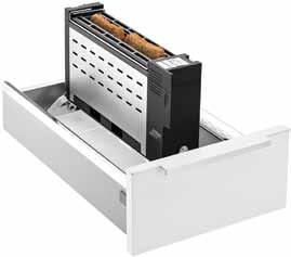 41,5 cm-es korpusz, fiók alsó szélessége > 180 mm, fiók felső szélessége > 200 mm, 220-240 v, 850-950 Watt Az et 10 kenyérpirító egy fiókba építhető az AeS 62 Sl vagy Sr