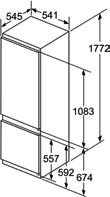Beépíthető hűtő-fagyasztó kombináció CK 587VS30 LAGER WARE Low Frost: Ritkább leolvasztás a kisebb jégképződés miatt.