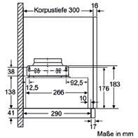 termék. kivitel: Elszívás vagy keringetés méretek: 203 x 898 x 290 mm szabadba vezetett légteljesítmény: max.