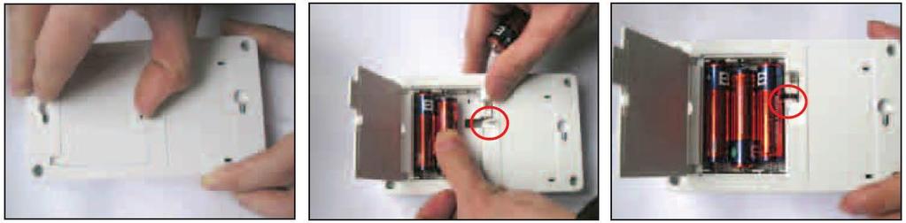 A szénmonoxid riasztó használata Elemek behelyezése A készülék 3 db. LR6AA 1,5 V típusú ceruza elemmel működik, amelyeket a készülék hátulján lévő elemtartó fészekbe kell behelyezni.