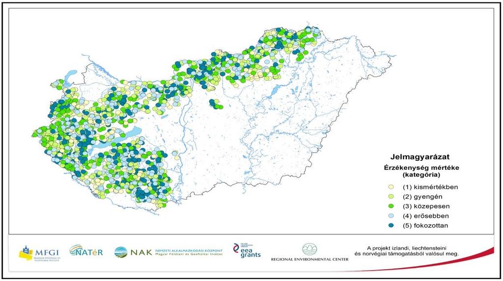 Az alábbi térkép Magyarország hegy- és dombvidéki térségeiben fekvő települések villámárvizekkel szembeni relatív veszélyeztetettségét mutatja be.
