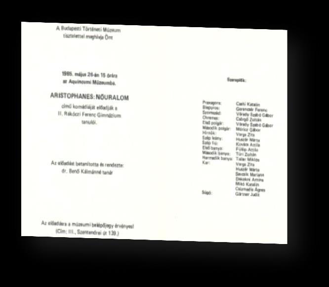 RFG A SZÍNFALAK MÖGÖTT - 8 Van valamilyen különleges emléke a színjátszókörből?