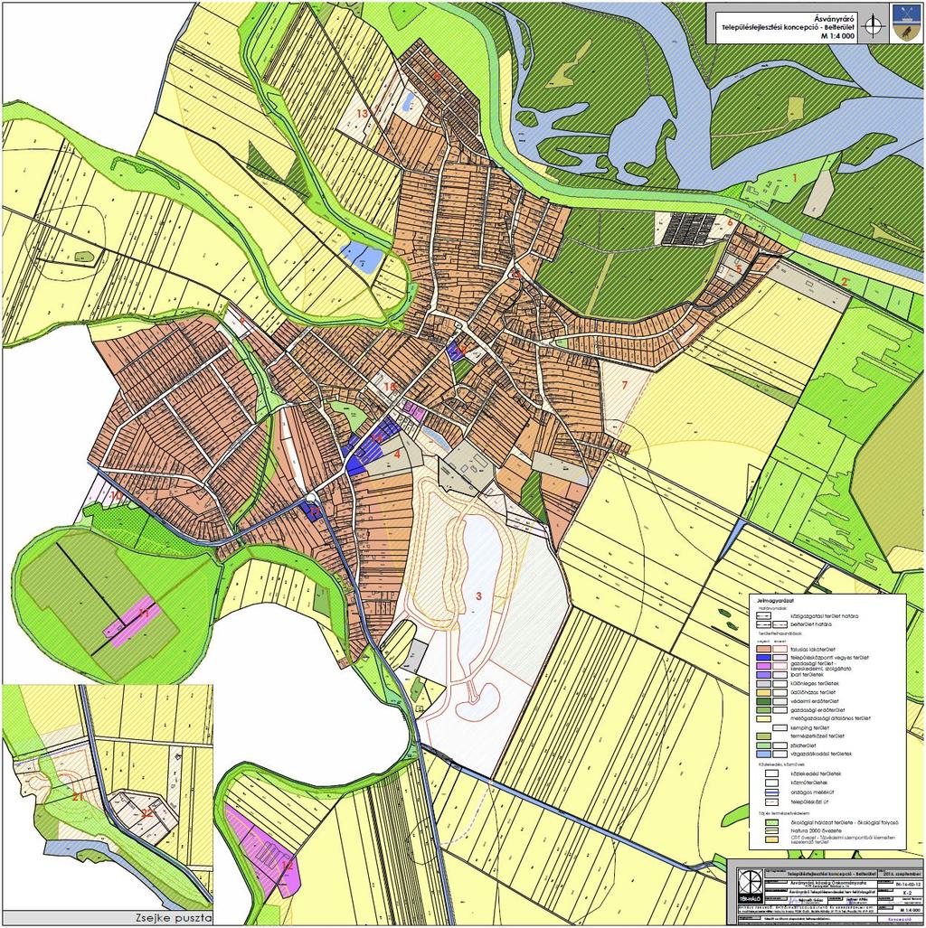 Az 1401-es út melletti északi oldalon a kijelölt gazdasági területfejlesztés megmarad a koncepcióban (22. sz. terület).