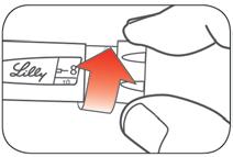 9. lépés: Továbbra is tartsa az injekciós tollat tűvel felfelé. Nyomja be ütközésig az adagológombot, amíg a 0 szám megjelenik az adagjelző ablakban.