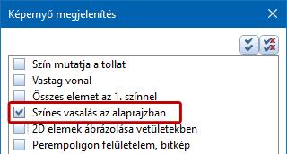 Újdonságok az Allplan 2018-0-ban Építőmérnök 105 Színes ábrázolás az alaprajzi vetületekben és a tervkiadásnál A színes ábrázolás a Drótváz nézetmódban és Alaprajz vetületben valamint a tervkiadás