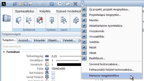 Újdonságok az Allplan 2018-0-ban Usability 7 A Felhasználói felület testreszabása.
