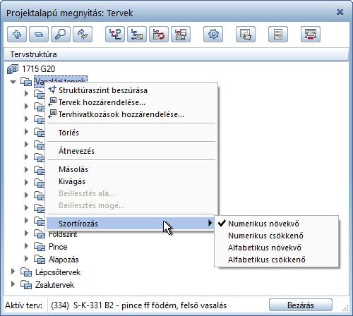 Újdonságok az Allplan 2018-0-ban Alap 143 Tervek szortírozása Korábban a tervek szortírozása a Projektalapú megnyitás: Tervek és Tervek kiválasztása párbeszédpanelekben csak az Összes terv