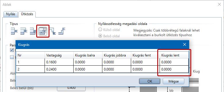 Újdonságok az Allplan 2018-0-ban Építészet 51 Építészet Ablaknyílás kiugrással lent Többrétegű falakban ablaknyílásoknál bekapcsolt bélés esetén kiválaszthatja az ütközés