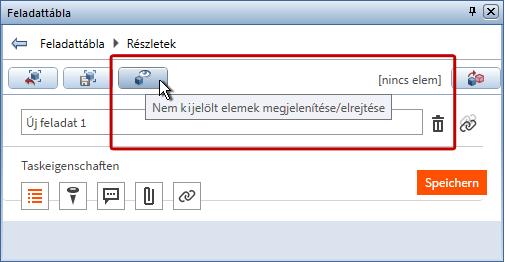 78 Újdonságok a feladattáblán Allplan 2018 Újdonságok a feladattáblán A Nem kijelölt elemek megjelenítése/elrejtése funkcióval most a modell konstrukciós elemeit, amiket a már ismert Elemek